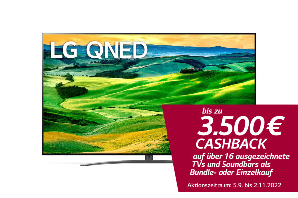 LG Cashback Aktion: LG 75QNED819QA 4K TV - Ansicht vorne 